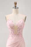 Appliqued Corset Blush Bodycon Homecoming Dress