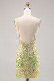 Sparkly Green Sequins Backless Bodycon Homecoming Dress