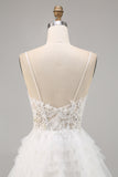 White Tulle A-Line Short Homecoming Dress with Appliques