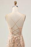 Sparkly Champagne Sequins Bodycon Homecoming Dress with Beading