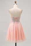 Blush A Line Sequins Appliqued Short Homecoming Dress