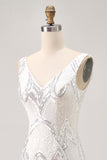 Sparkly White Bodycon Sequins Short Homecoming Dress