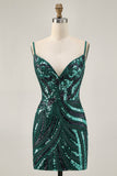 Sparkly Royal Blue Strapless Sequins Tight Short Homecoming Dress
