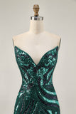 Sparkly Royal Blue Strapless Sequins Tight Short Homecoming Dress