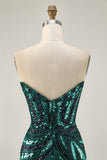 Sparkly Royal Blue Strapless Sequins Tight Short Homecoming Dress