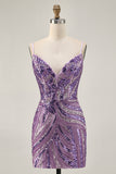 Sparkly Royal Blue Strapless Sequins Tight Short Homecoming Dress