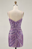 Sparkly Royal Blue Strapless Sequins Tight Short Homecoming Dress