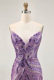 Sparkly Royal Blue Strapless Sequins Tight Short Homecoming Dress