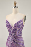 Sparkly Royal Blue Strapless Sequins Tight Short Homecoming Dress