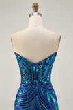 Sparkly Sequins Purple Strapless Tight Short Homecoming Dress