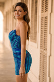 Sparkly Royal Blue Strapless Sequins Tight Short Homecoming Dress