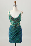 Sparkly Dark Purple Corset Homecoming Dress with Sequins