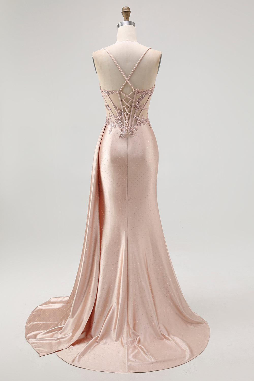 champagne beaded bridesmaid dresses Beaded Lace Champagne Bridesmaid Dress Long Chiffon Skirt loveangeldress