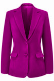Fuchsia 2-Piece One Button Notched Lapel Women Suits