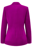 Fuchsia 2-Piece One Button Notched Lapel Women Suits