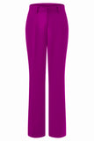 Fuchsia 2-Piece One Button Notched Lapel Women Suits