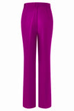Fuchsia 2-Piece One Button Notched Lapel Women Suits