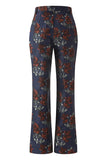 Blue Red Floral One Button Peak Lapel Women Suits