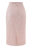 Pink Sequin 2 Pieces Notched lapel Midi Prom Suits