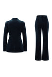 Dark Green Beaded Peaked lapel 2 Pieces Prom Suits