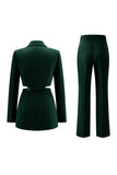 Grey Blue Notched Lapel 2 Pieces Cut Out Prom Suits