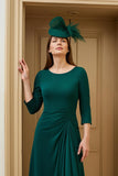 Burgundy A Line Bateau Neck High-Low Wedding Guest Dress