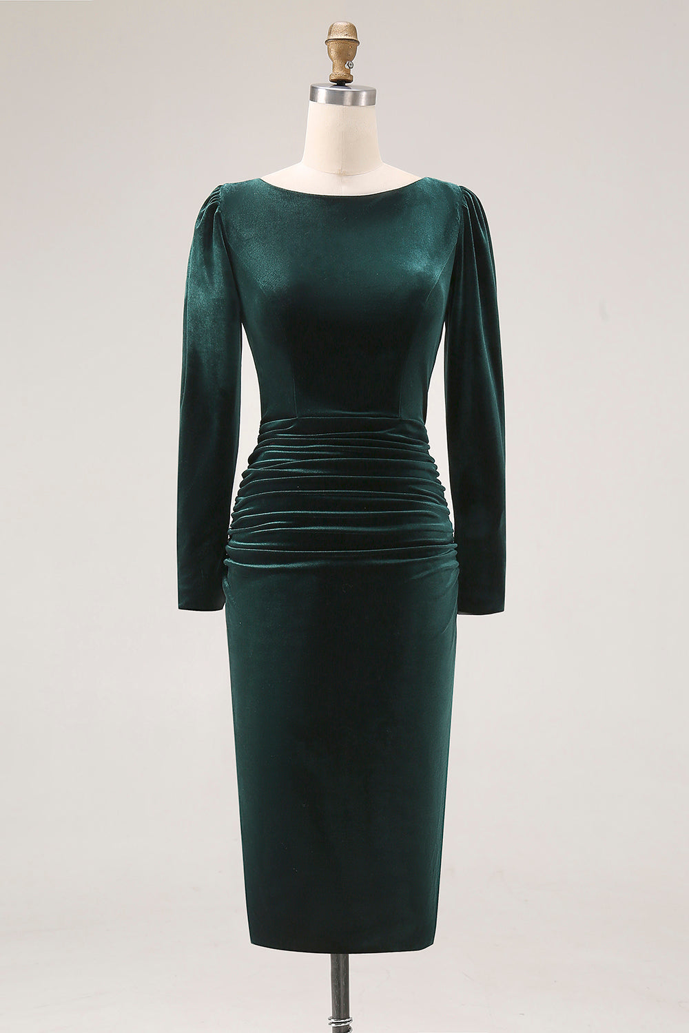 Zapaka Women Dark Green Work Dress Sheath Boat Neck Velvet Long Sleeve Midi Semi Formal Dress, Dark Green / US24W Zapaka Women Dark Green Work Dress Sheath Boat Neck Velvet Long Sleeve Midi Semi Formal Dress, Dark Green / US24W
