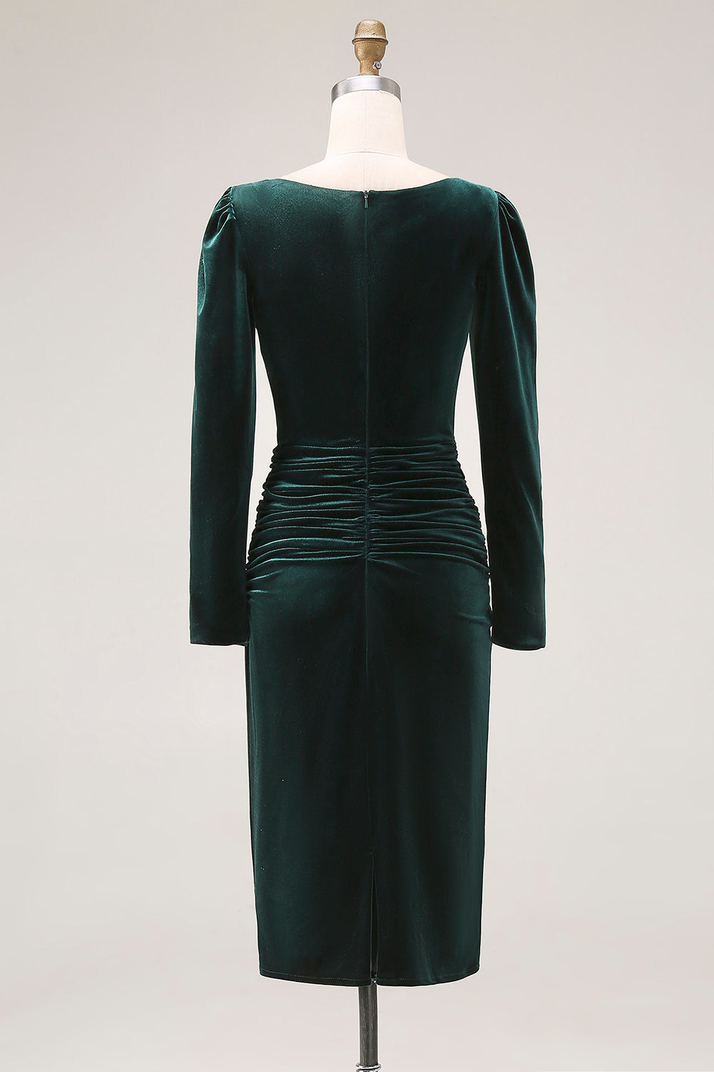 Zapaka Women Dark Green Work Dress Sheath Boat Neck Velvet Long Sleeve Midi Semi Formal Dress, Dark Green / US24W Zapaka Women Dark Green Work Dress Sheath Boat Neck Velvet Long Sleeve Midi Semi Formal Dress, Dark Green / US24W