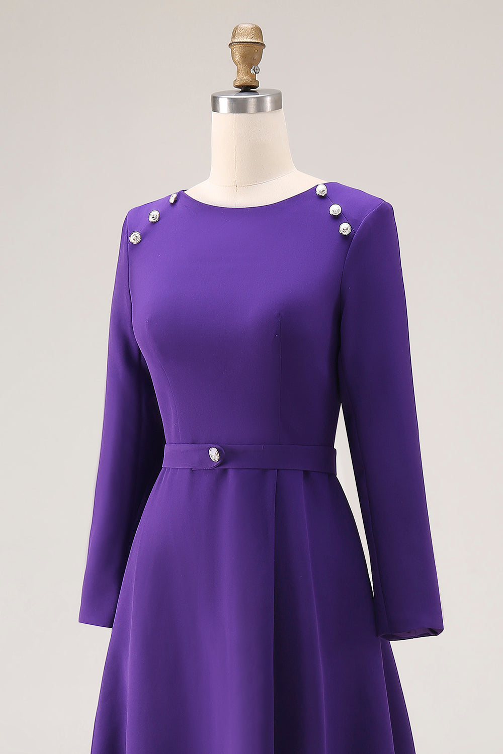 Zapaka Women Purple Work Dress A Line Boat Neck Long Sleeve Midi Semi Formal Dress, Dark Purple / US16W Zapaka Women Purple Work Dress A Line Boat Neck Long Sleeve Midi Semi Formal Dress, Dark Purple / US16W