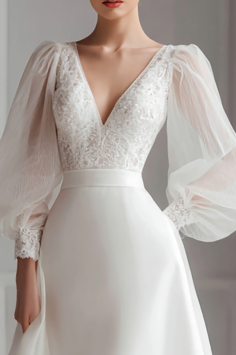 ZAPAKA Women Ivory Lace Engagement Dress V Neck Long Sleeve A Line Midi Bachelorette Dress, Ivory / US10 ZAPAKA Women Ivory Lace Engagement Dress V Neck Long Sleeve A Line Midi Bachelorette Dress, Ivory / US10