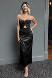Dark Green Sweetheart Cut Out Sheath Midi Formal Dress