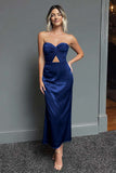 Dark Green Sweetheart Cut Out Sheath Midi Formal Dress