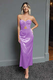 Dark Green Sweetheart Cut Out Sheath Midi Formal Dress