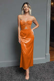 Dark Green Sweetheart Cut Out Sheath Midi Formal Dress
