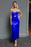 Dark Green Sweetheart Cut Out Sheath Midi Formal Dress
