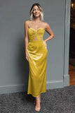 Dark Green Sweetheart Cut Out Sheath Midi Formal Dress