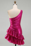 Sparkly Gold Metallic A Line Short Homecoming Dress with Ruffles