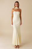 Daffodil Mermaid Strapless Ruffled Formal Dress