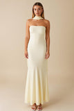 Daffodil Mermaid Strapless Ruffled Formal Dress