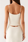 Elegant Sheath Ivory Spaghetti Straps Evening Dress