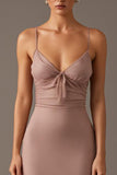Sunset Spaghetti Straps Sheath Evening Dress with Slit