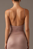 Sunset Spaghetti Straps Sheath Evening Dress with Slit