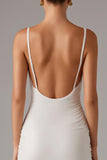 Elegant Mermaid Ivory Spaghetti Straps Evening Dress
