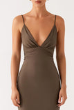 Mermaid Grey Spaghetti Straps Formal Dress