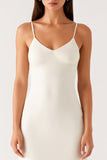 Sheath Ivory Spaghetti Straps Backless Formal Dress