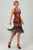 Sparkly Black Golden Fringed 1920s Dress