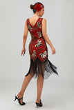 Sparkly Black Golden Fringed 1920s Dress