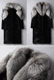 Thickened Lapel Long Sleeves Black Men's Faux Fur Coat