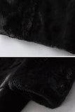 Thickened Lapel Long Sleeves Black Men's Faux Fur Coat