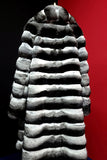 Zebra Dark Grey Warm Midi Men's Faux Fur Coat